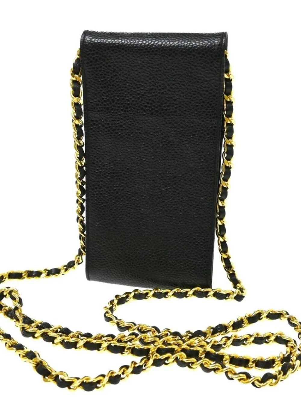 Chanel Black Calfskin Chain Shoulder Bag Pochette Phone Case RQ04855 brand_jfa